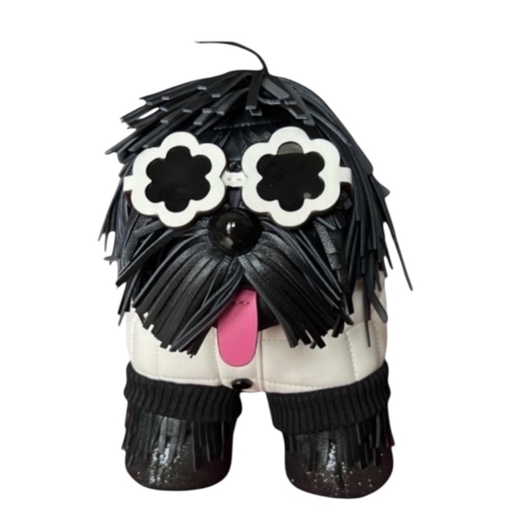 Kate Spade Shaggy Fringed 3d Dog Crossbody